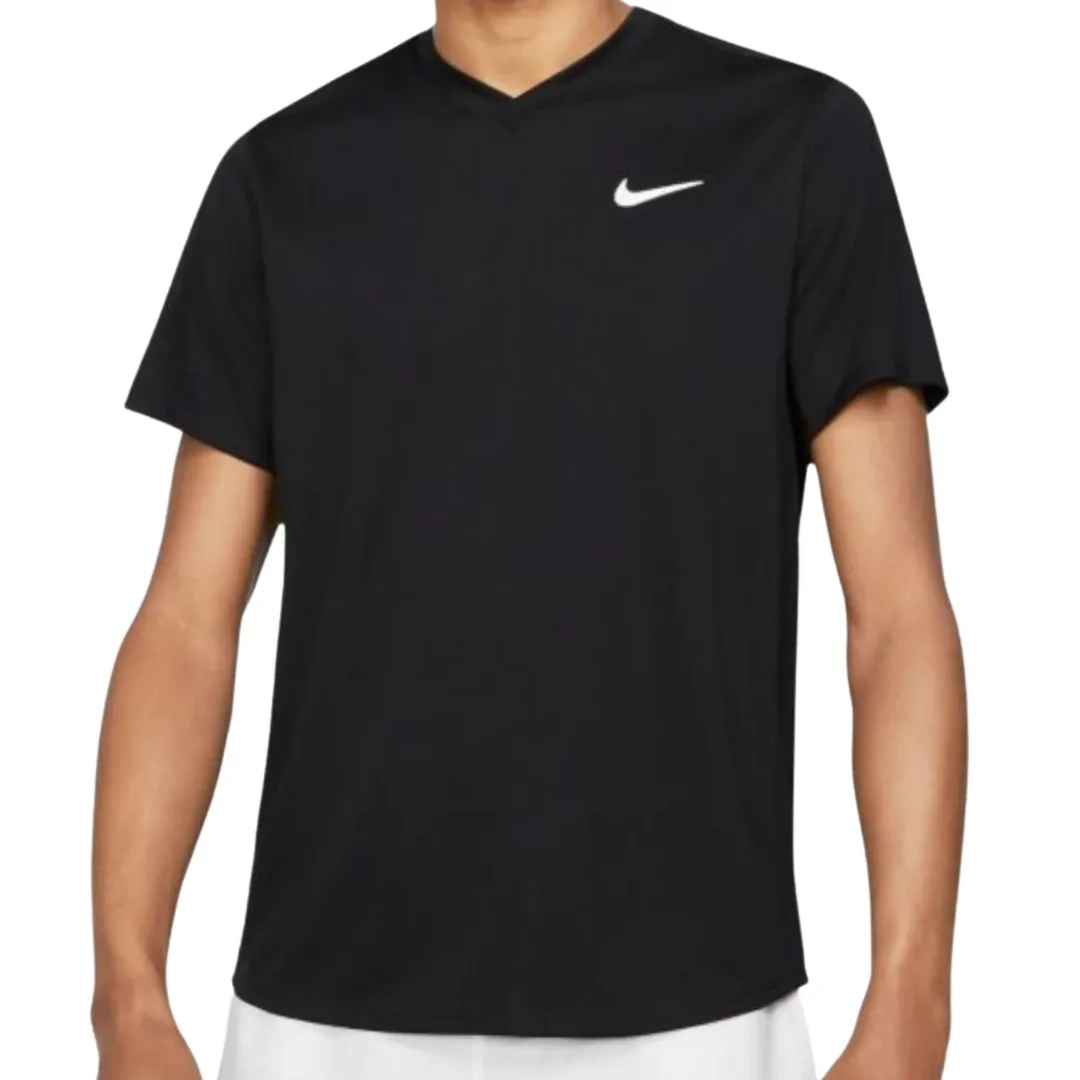 Modern Trend Look ReinforcedHems Nike Court DriFit Victory Top - Black/White