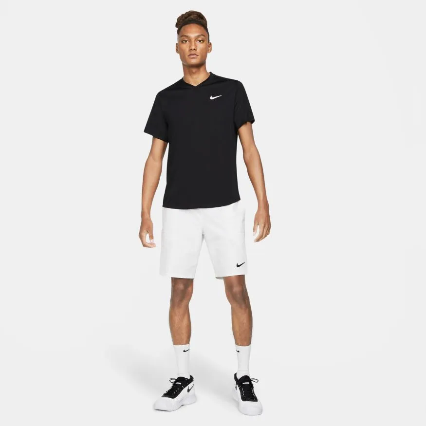 Nike Court DriFit Victory Top - Black/White safe for skin