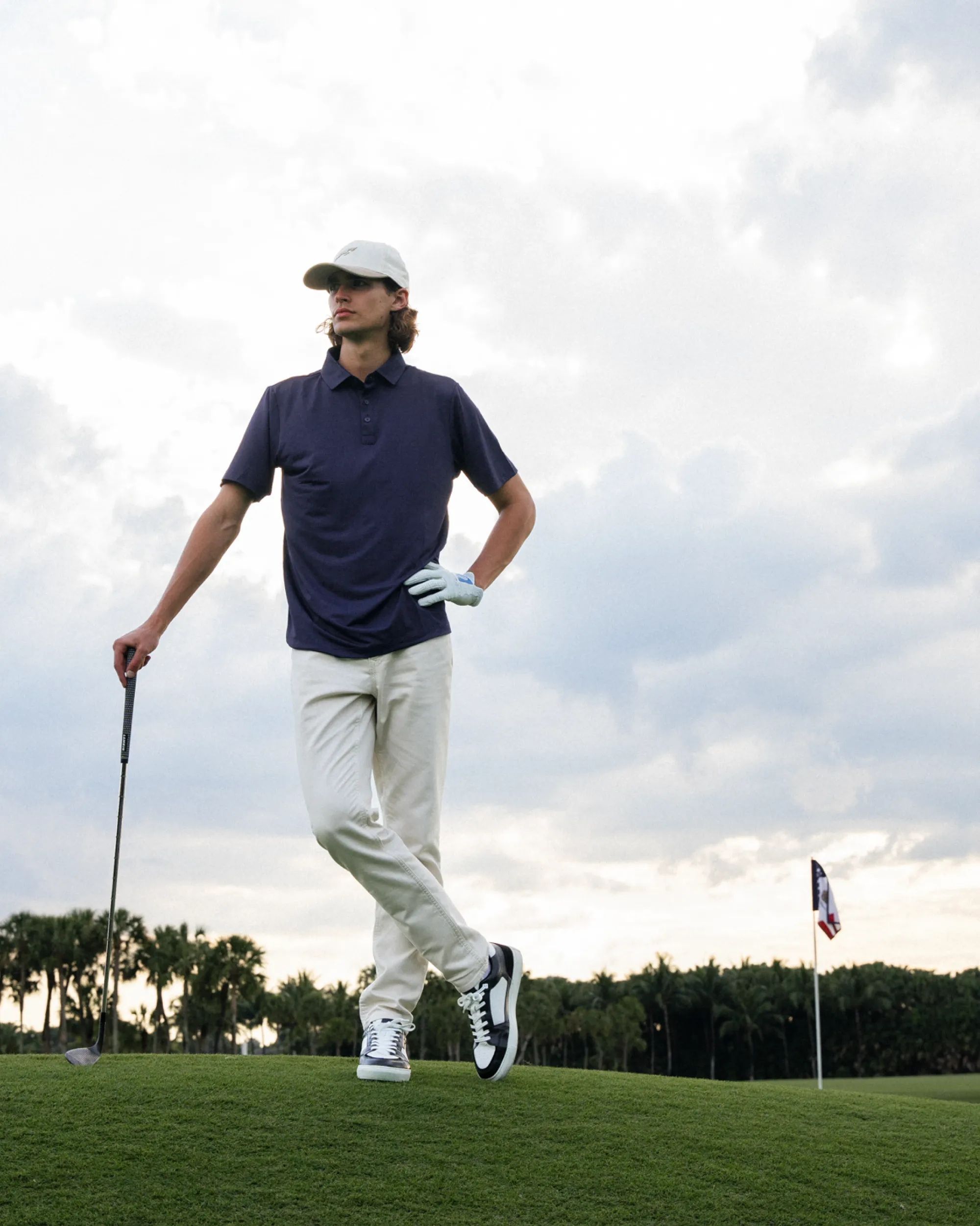 Versatile Wardrobe Soft Jersey Fabric Navy Golf Tech Mesh Polo