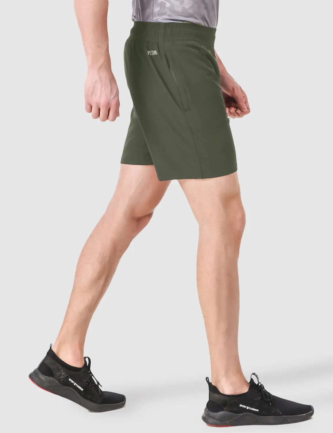 Reflective Safety Details Versatile Comfort Shorts with Smart Pockets ?C Olive