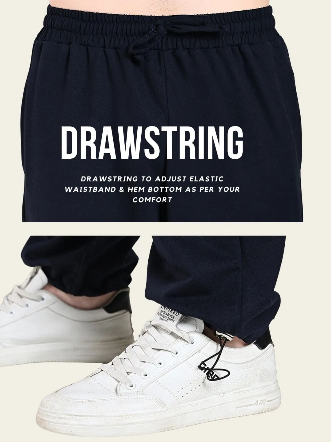 Stretch Ready Durable Seams All-Weather Cargo Jogger with Pockets - Navy Blue