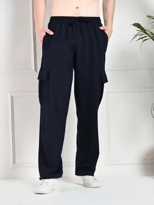 NonRestrictiveFit Non Binding Waist All-Weather Cargo Jogger with Pockets - Navy Blue