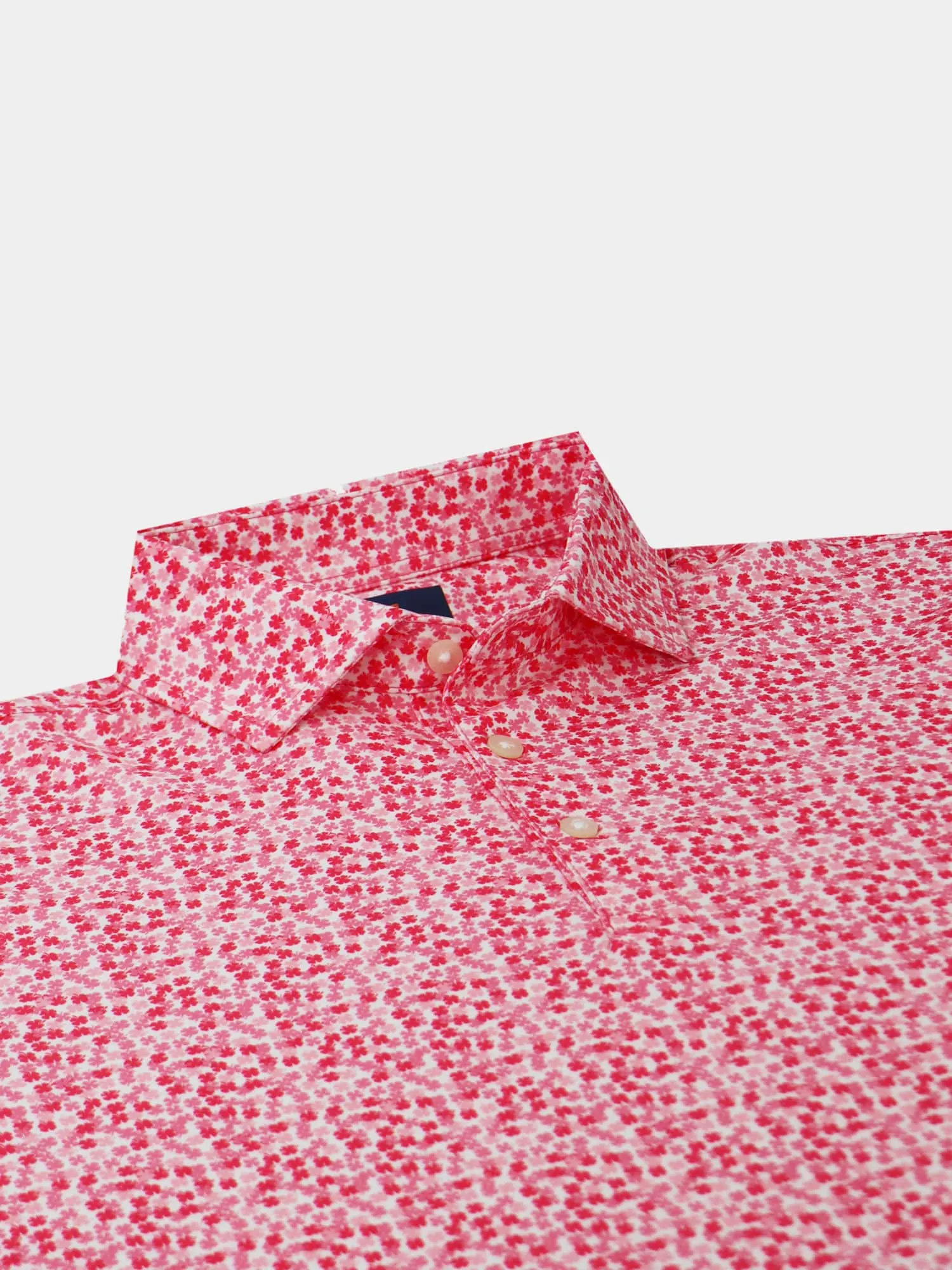 Active Design Donald Ross Mens Sport Fit Harry Tonal Clovers Polo - WATERMELON