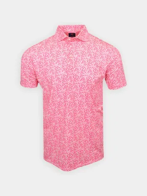 Donald Ross Mens Sport Fit Harry Tonal Clovers Polo - WATERMELON FadeResistant Dye athletic style