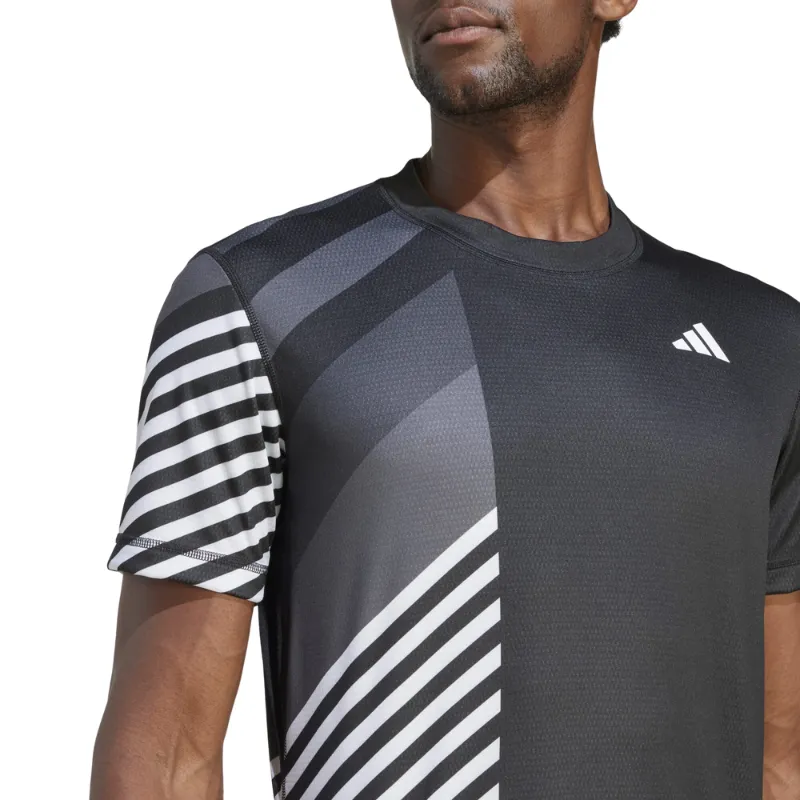 Smart Design Adidas Men FreeLift Pro Tennis Shirt - Black