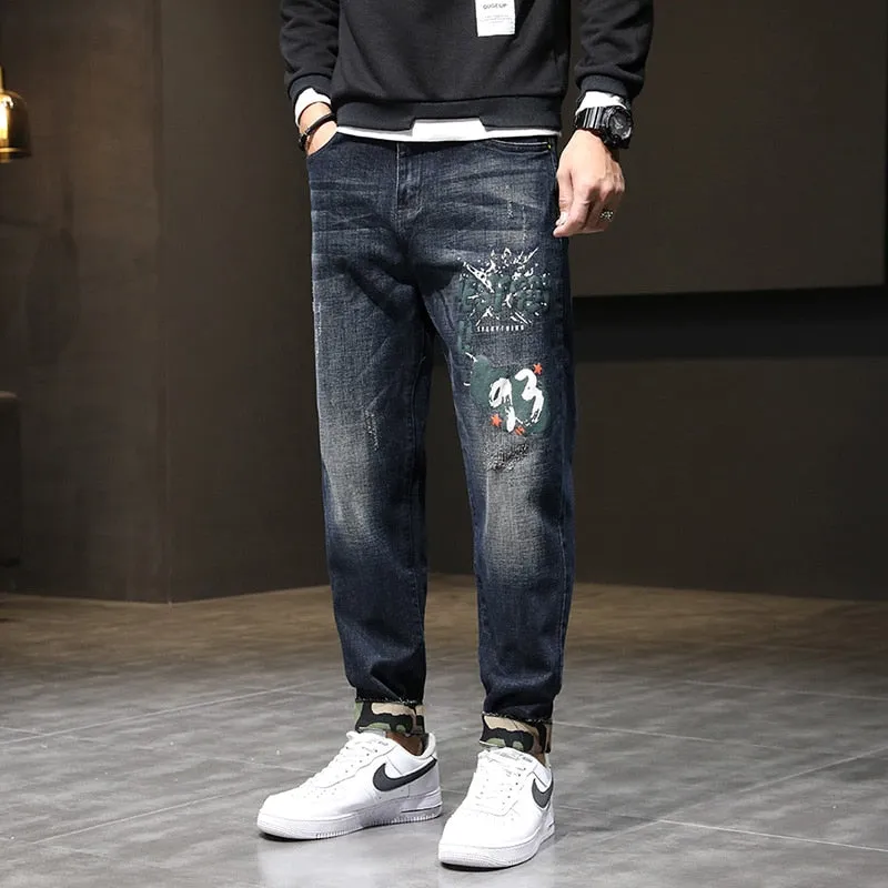 West Louis? Streetwear Stretch Baggy Denim Jeans Night Out Neutral Textured