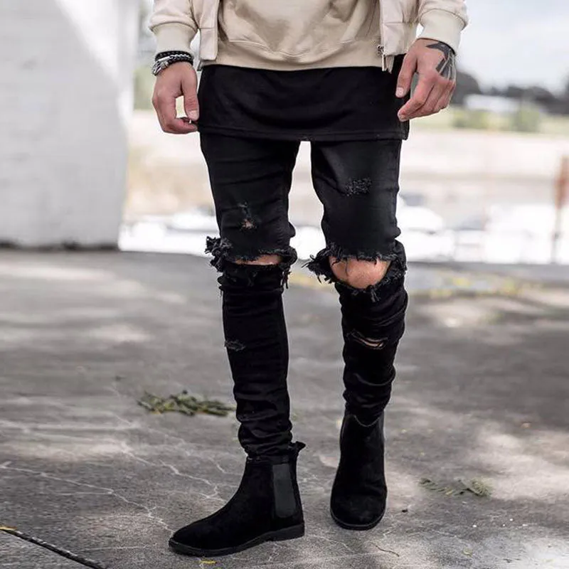Essential Comfort Contemporary Waist West Louis? Distressed Denim Streetwear Jeans