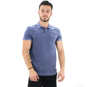 Smart Layers Men's Solid Polo Shirt With Pocket Side,Navy
