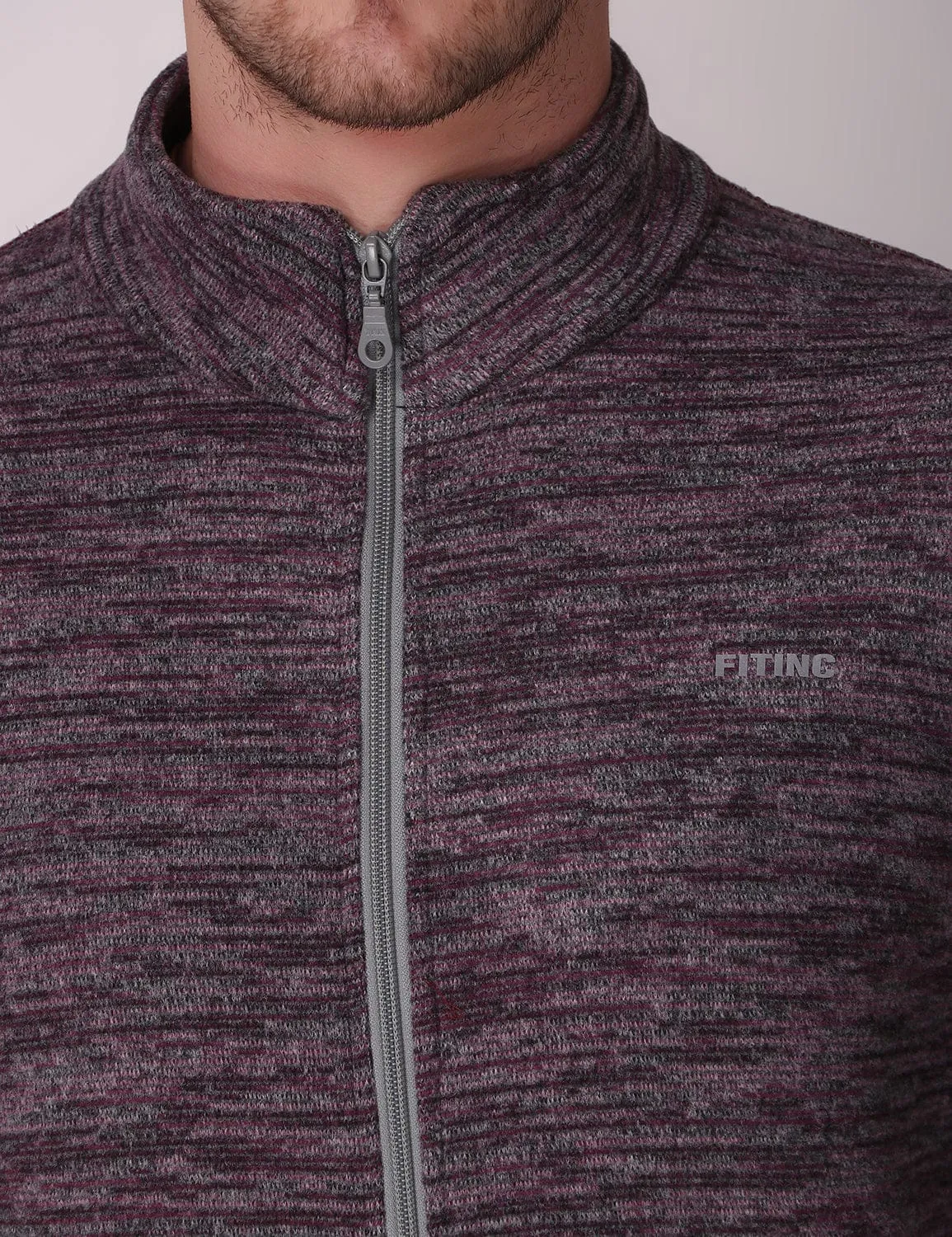 Thermal Fleece Jacket - Melange Wine Breath Skin Soft Knit
