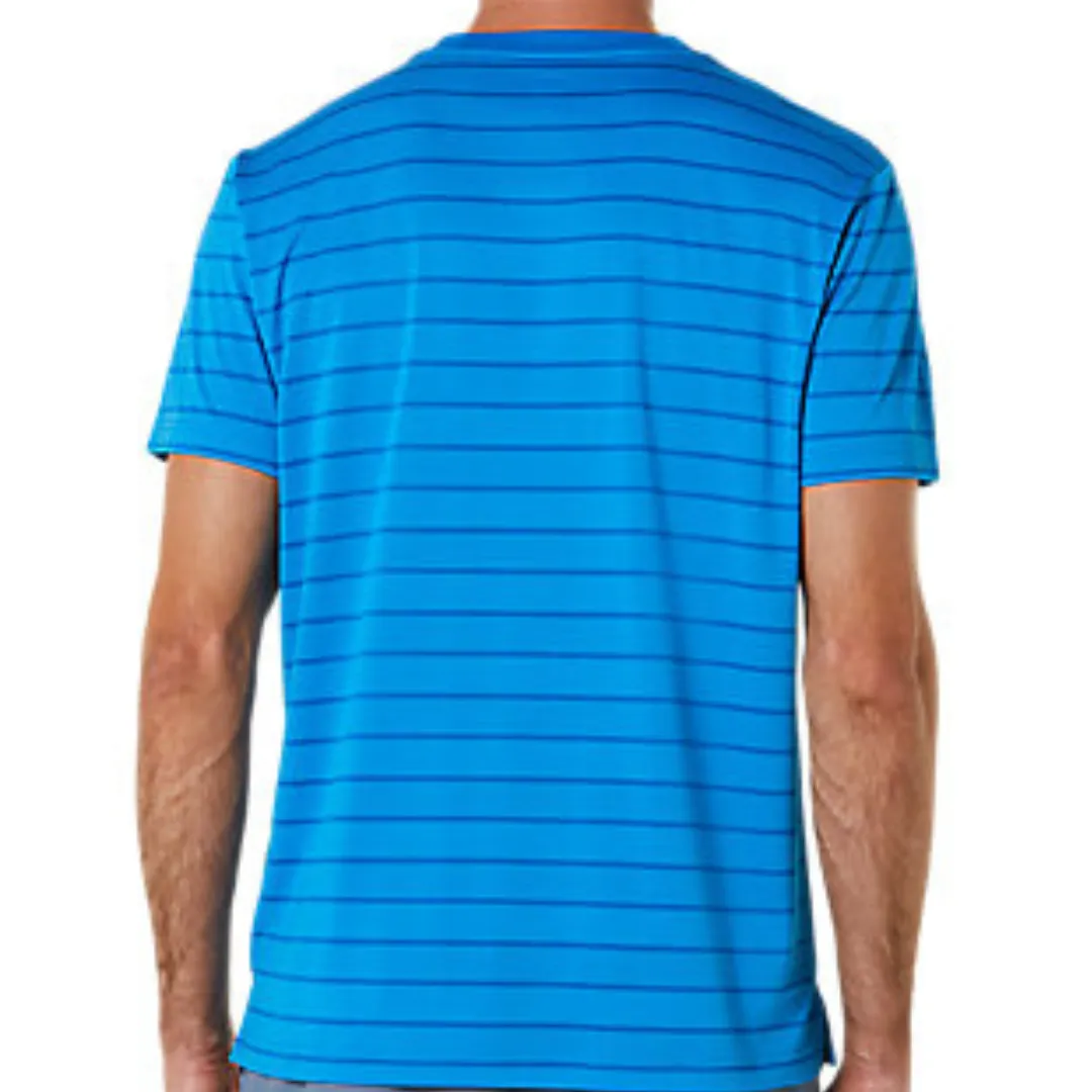 Asics Court Stripe SS Men Top - Directoire Blue Versatile Style Trend Elderly Comfort