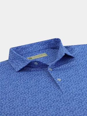 Donald Ross Mens Tonal Rory Floral Polo - LAPIS Flatlock stitching Business Event
