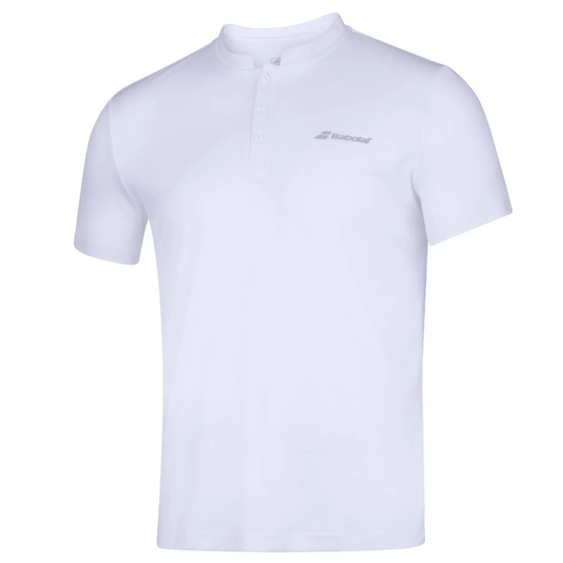 Babolat Play Polo Men's Tee - White/White PreShrunk Cotton Blend