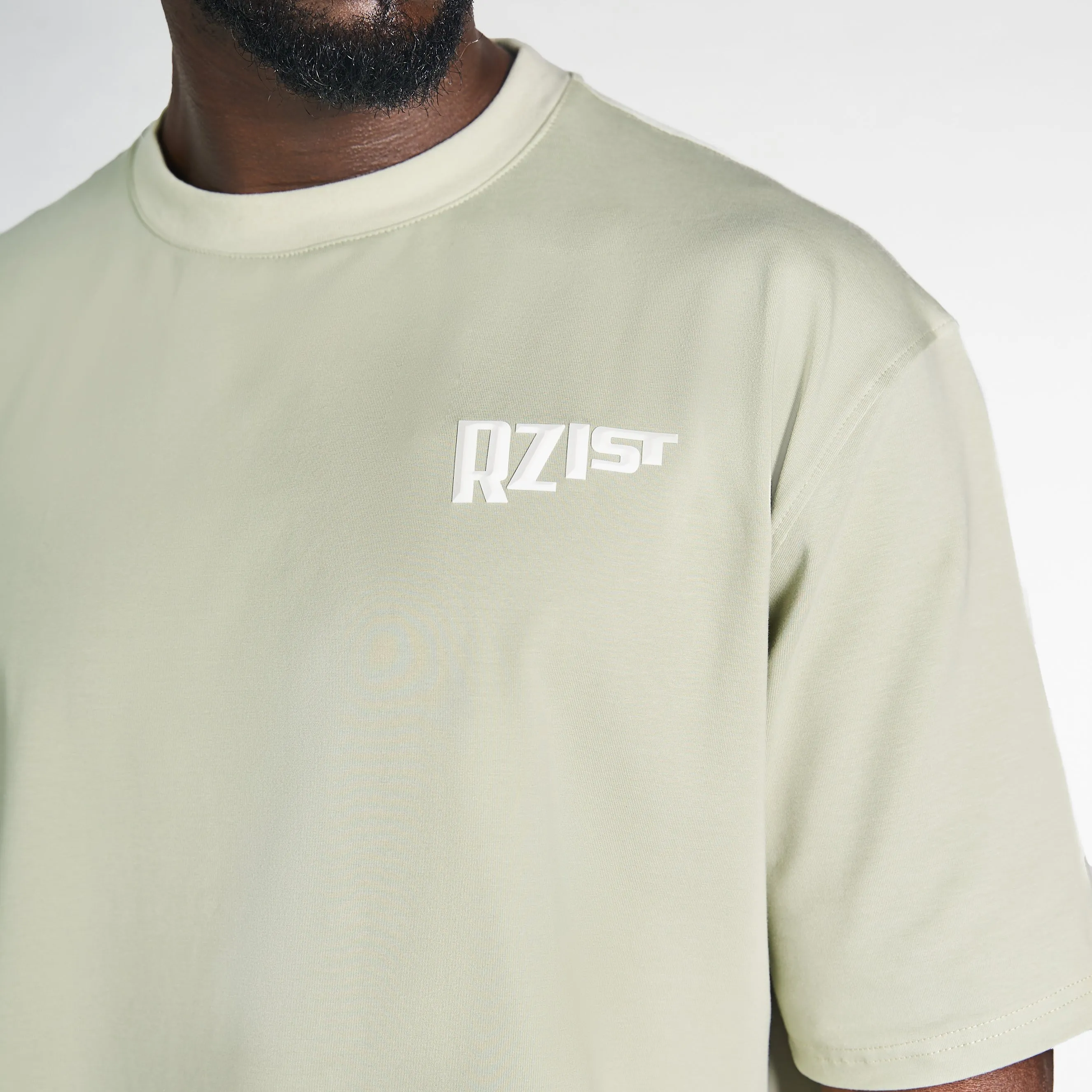 Light Style Cozy Layering Never Settle Oversized Drop-Shoulder Tee - Desert Sage