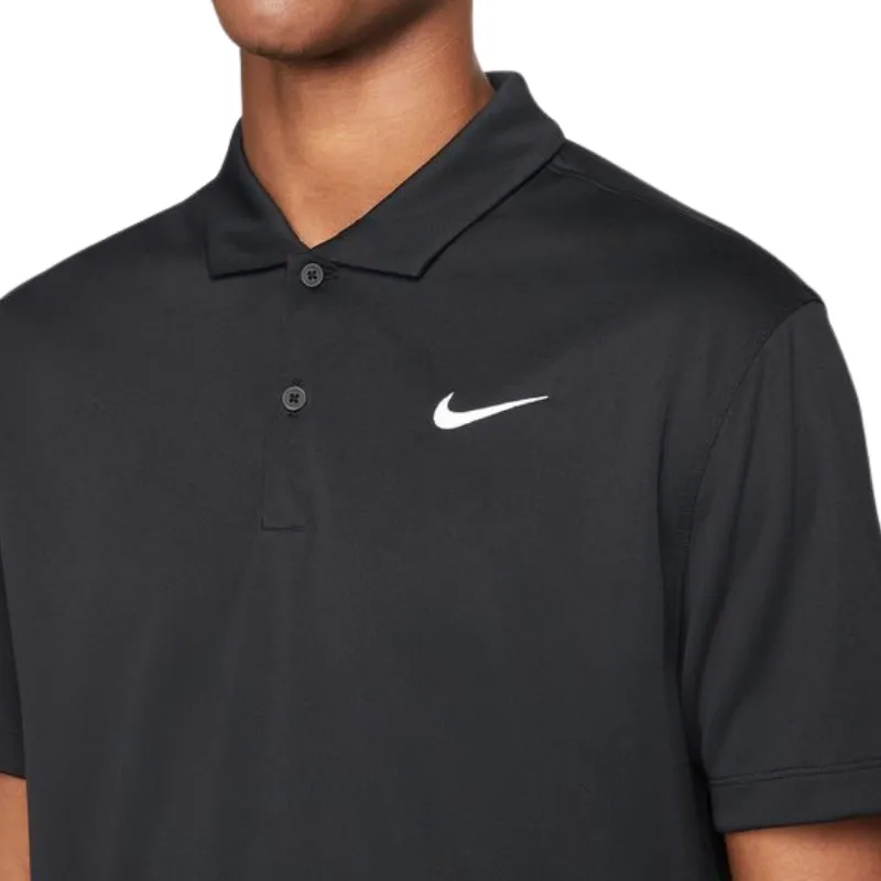 EasyCare Textile Nike Court Dri-FIT Mens Tennis Polo - Black/White