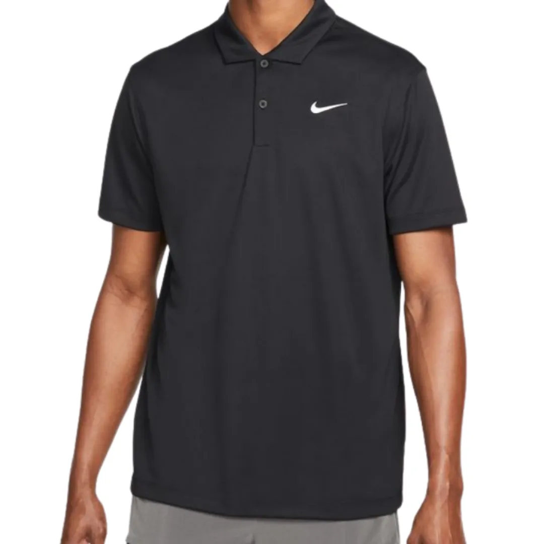 Nike Court Dri-FIT Mens Tennis Polo - Black/White Durable Wear