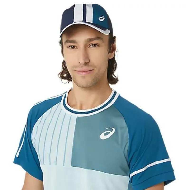 Asics Mens Match Short Sleeve Top - Aquamarine Quick Wear