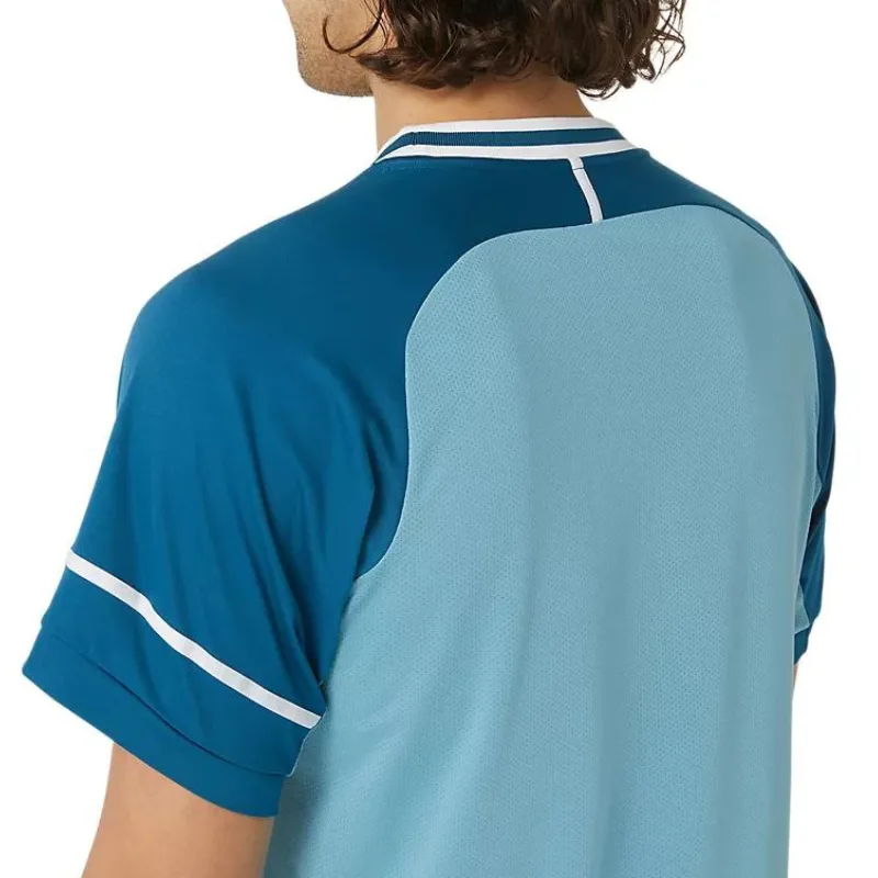 Fashion Top Chic Comfort Asics Mens Match Short Sleeve Top - Aquamarine