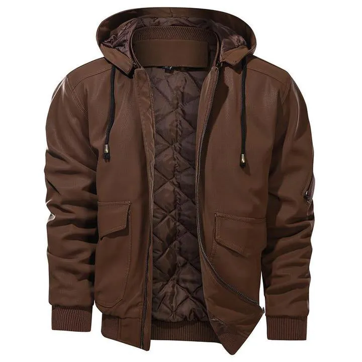 CompactPackaging Outdoor Fashion West Louis? Brand PU Faux Leather Outerwear Jacket
