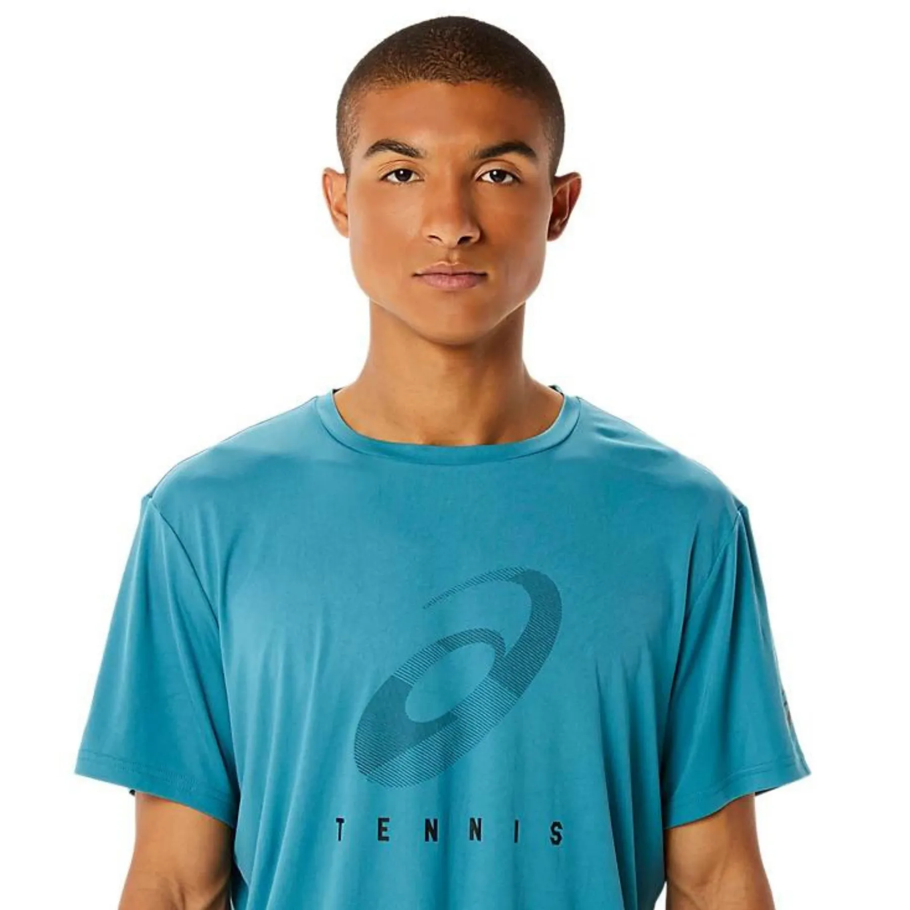 Silk combination Recycled Polyester Blend Asics Court Men Spiral Tee - Misty Pine