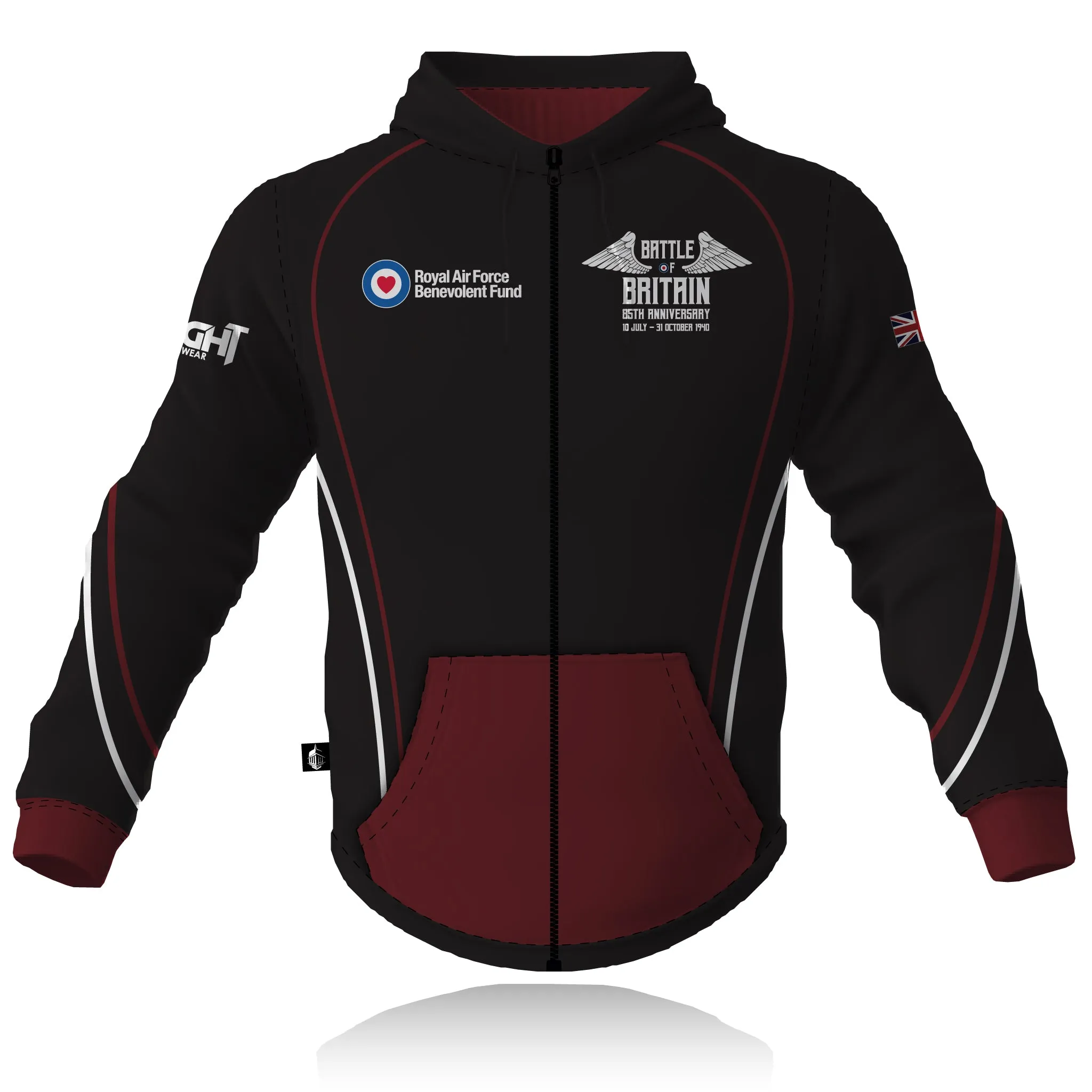 product date night charm RAFBF Battle Of Britain 85th Anniversary - Full Zip Embroidered Hoodie