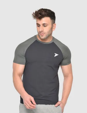 Chic Fit Quick-Dry Workout T-shirt ?C Black-Grey