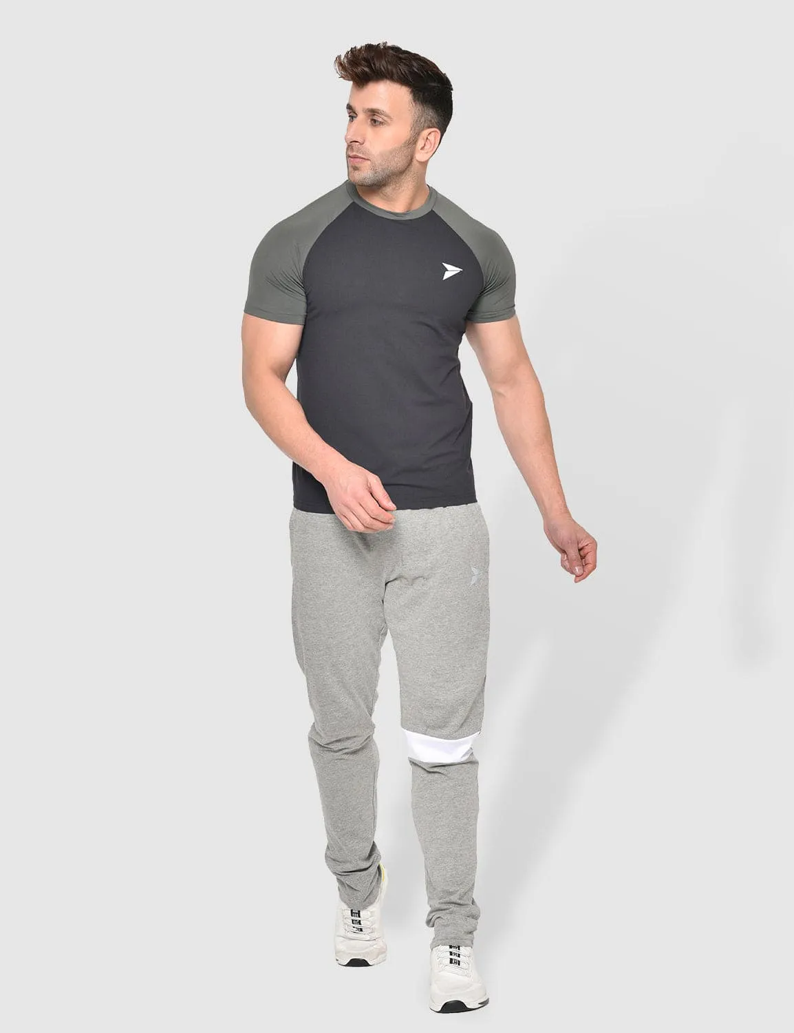 Quick-Dry Workout T-shirt ?C Black-Grey Leisure Casual