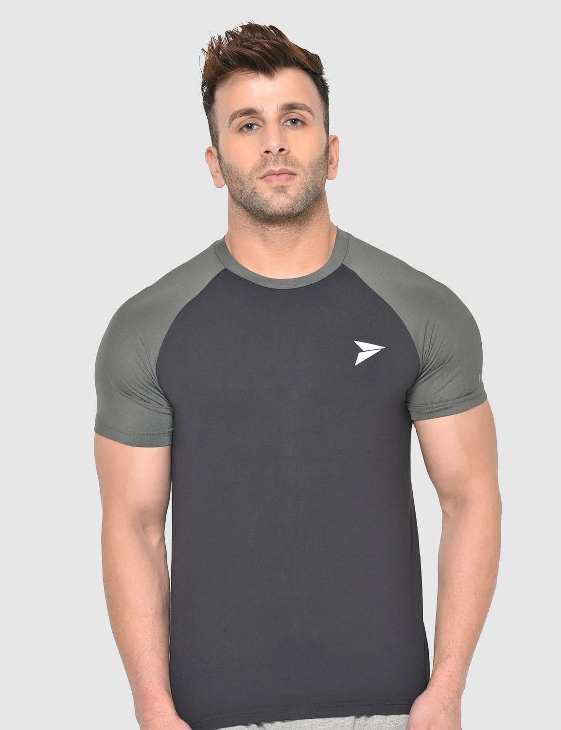 Versatile Fit Quick-Dry Workout T-shirt ?C Black-Grey