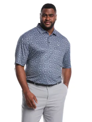 Big & Tall Polaroid Confetti Print Polo Fashionable Wear ButtonDown Collar