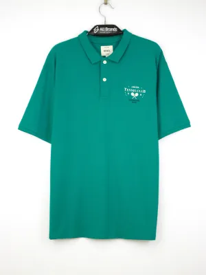 Men's Front And Back Graphic Printed Polo Shirt,Green Smart Wear Clubhouse Attire