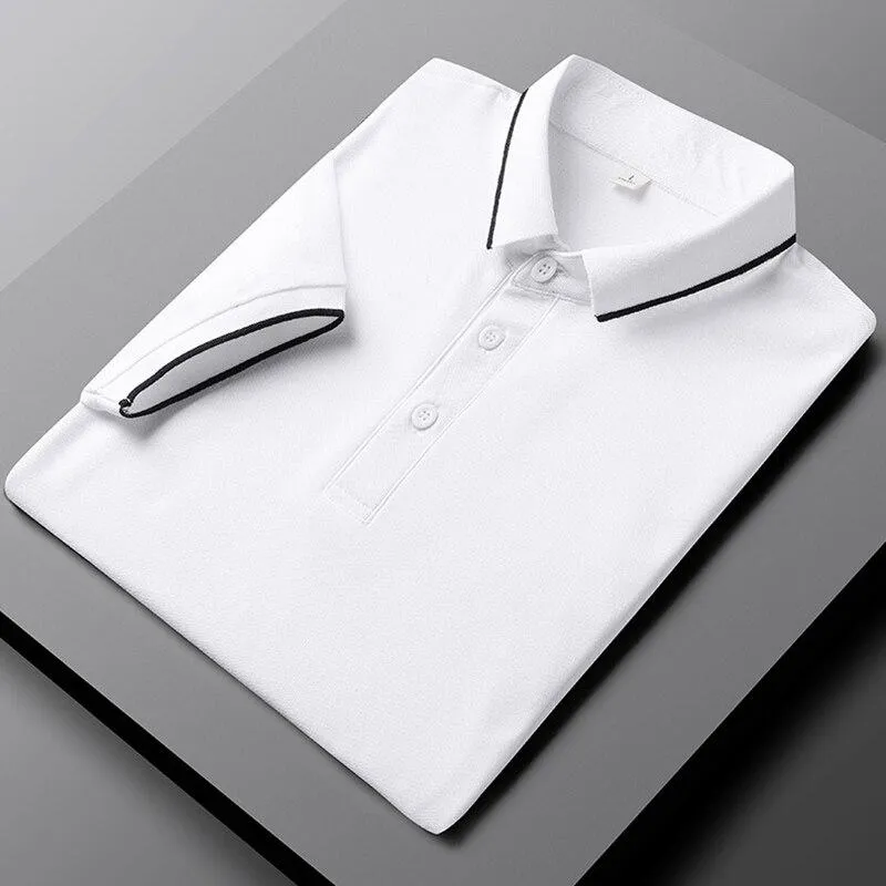 West Louis? Solid Golf Summer Cotton Polo Shirt Easy Style Relaxed Layer