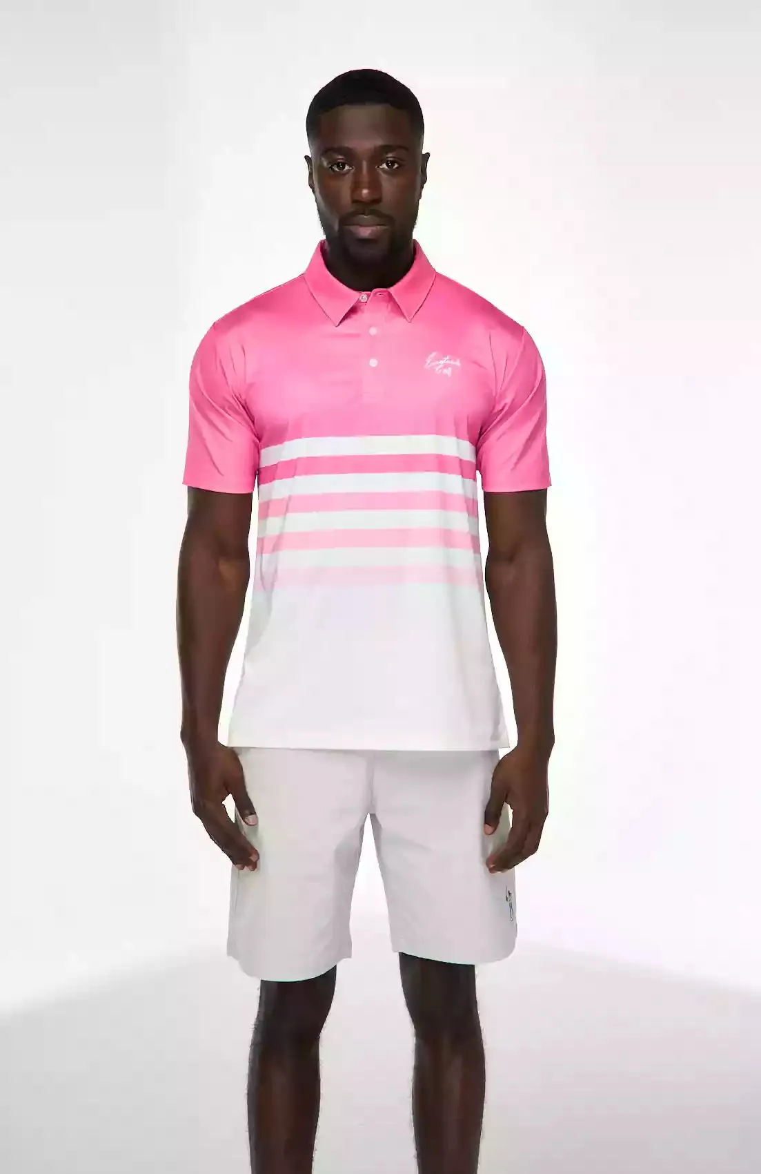 Weekend Wear Urban Look Ombre Striped Signature Golf Polo