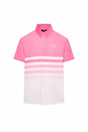 Fashion Top Soft Wear Ombre Striped Signature Golf Polo