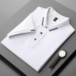West Louis? Spring&Summer Turn Down Collar T Shirt Classic Wear Casual Layer