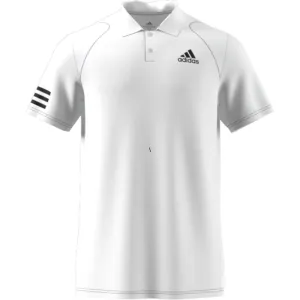 Adidas Club 3 Stripe Polo - White/Black Everyday Basic Comfortable Layering