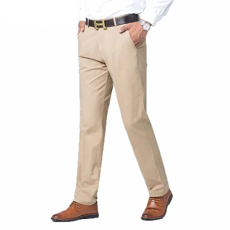 West Louis? Business Casual Straight Cotton Trousers Bonded Seam Technology Comfort Focused