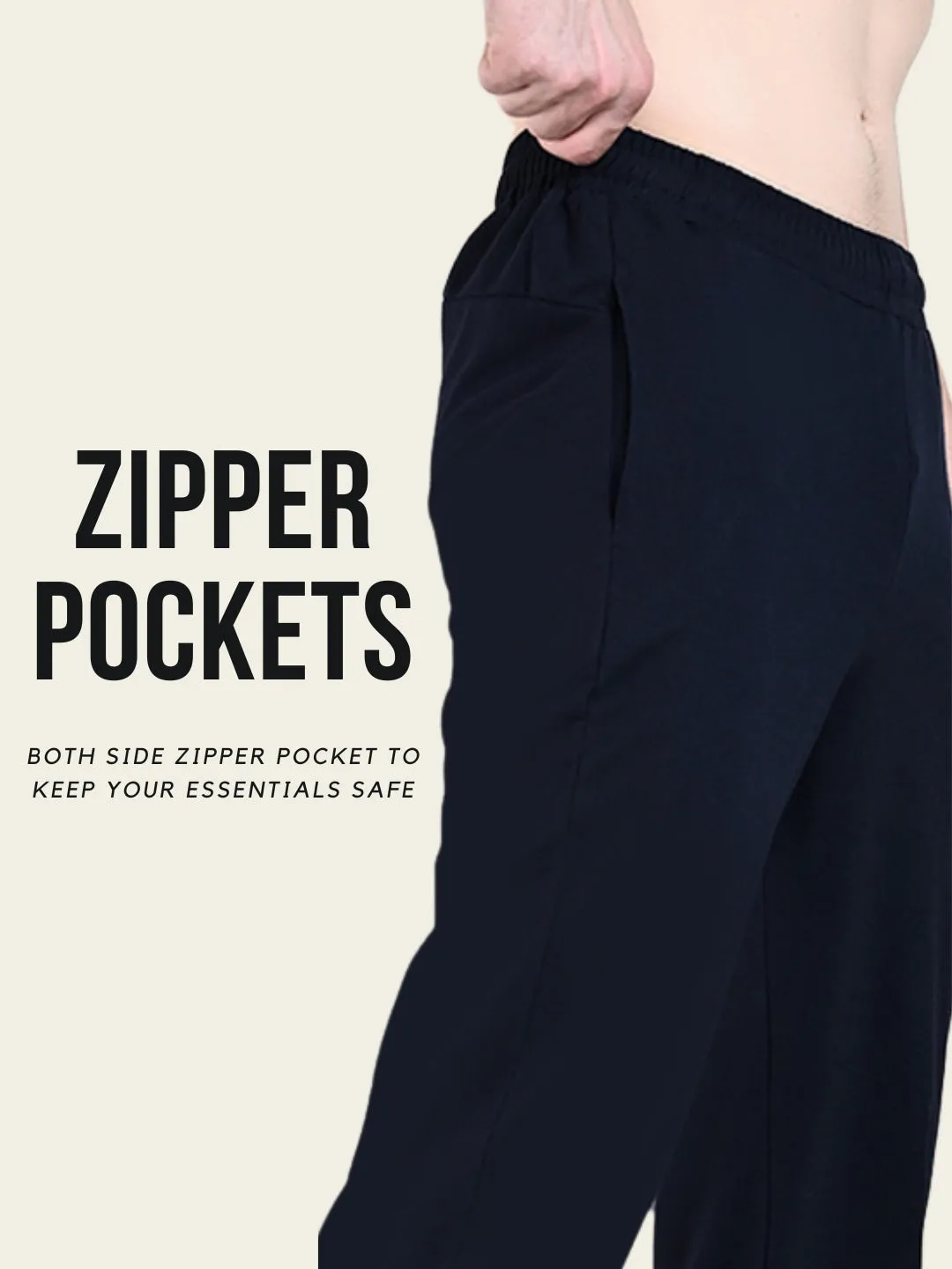 Utility Jogger with Pockets - Navy Blue Sporty Look