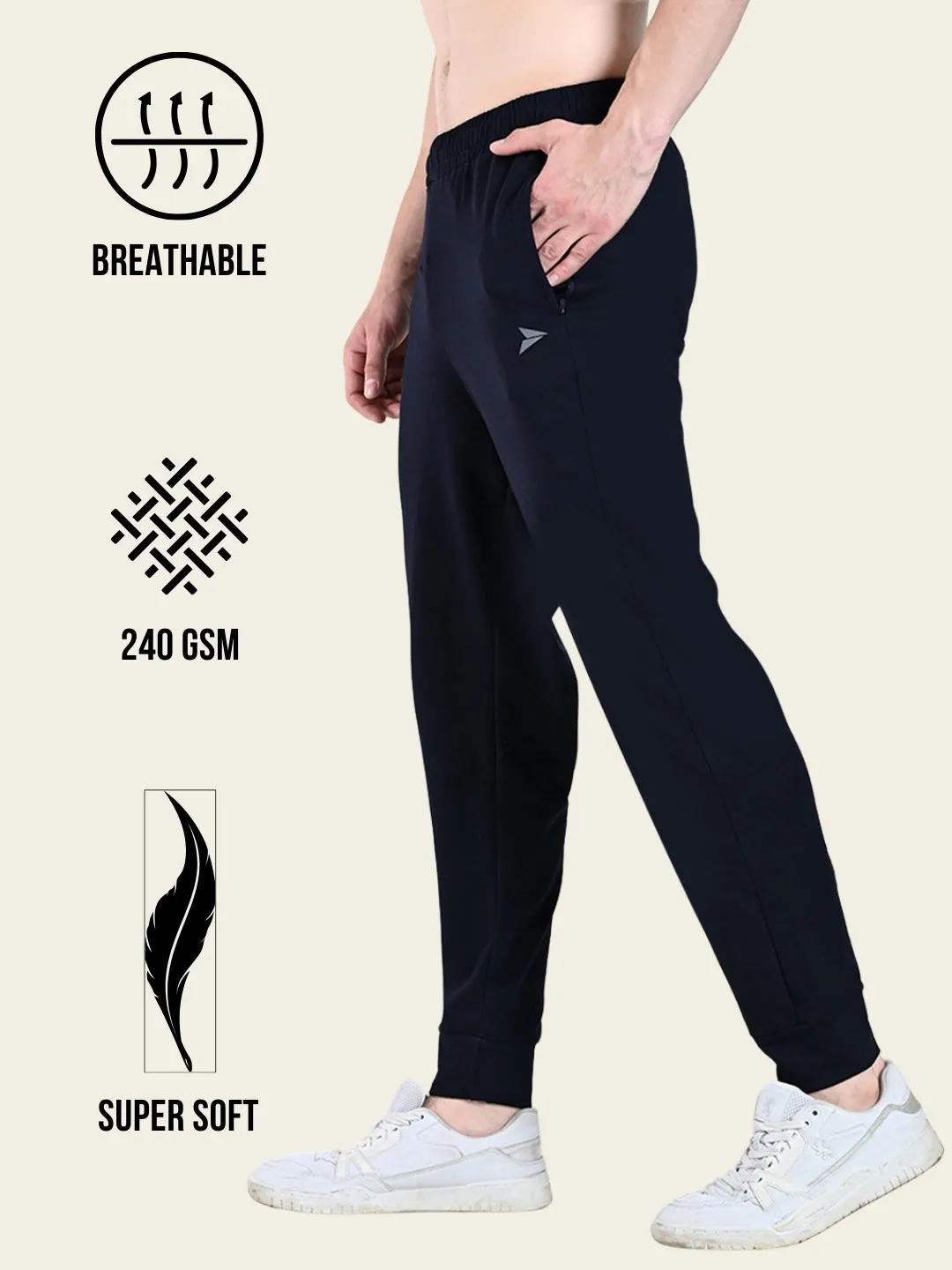 Reflective details Utility Jogger with Pockets - Navy Blue