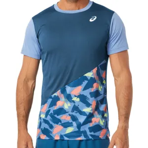Asics Court Graphic SS Top 2022 - Light Indigo Printed uniqueness