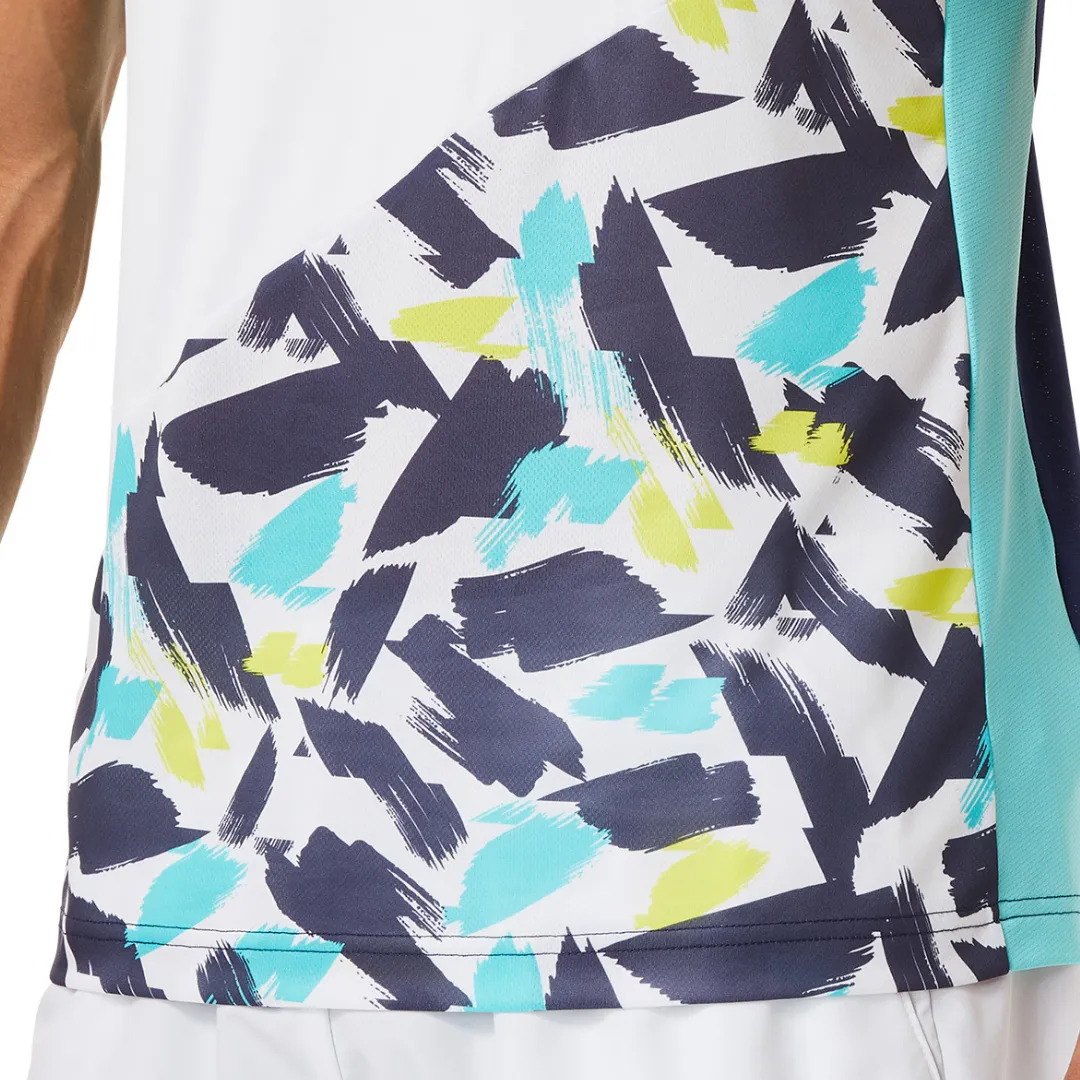 Asics Court Graphic SS Top 2022 - Light Indigo Quick Fit Design