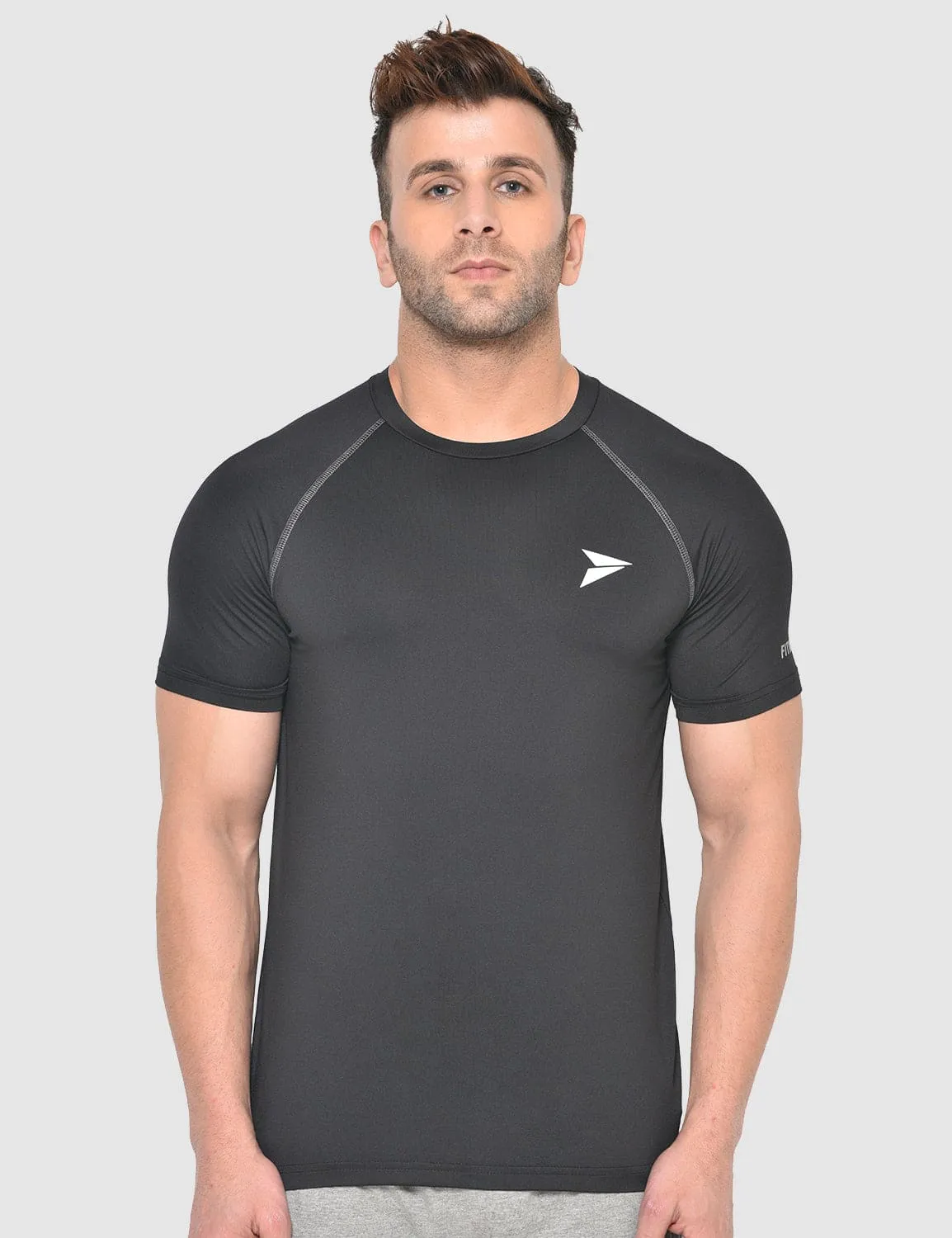 Athletic Workout Solid T-shirt - Black Fit for Everyone