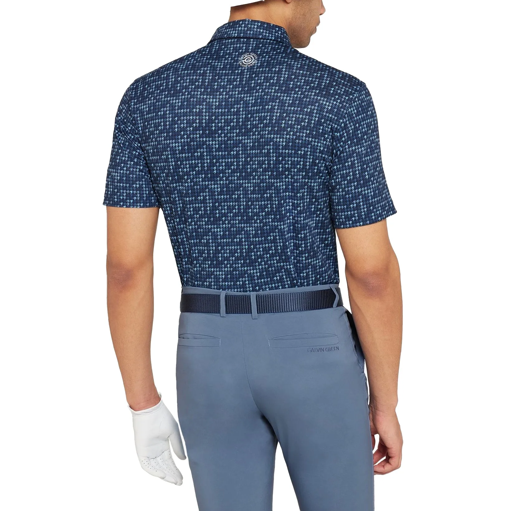 Vibrant Colors All-Day Fit Galvin Green Marlo Breathable Golf Polo Shirt - Moonlight Blue/Navy