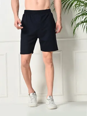 Easy Multi-Pocket Cotton Shorts ?C Navy Blue Clean Fabric On The Go