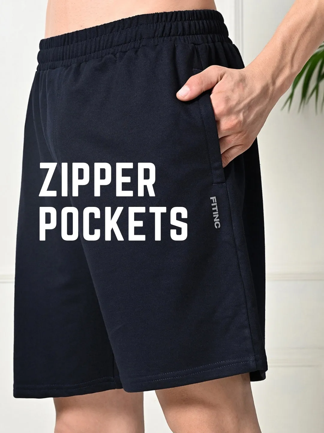 Beach Ready Easy Multi-Pocket Cotton Shorts ?C Navy Blue