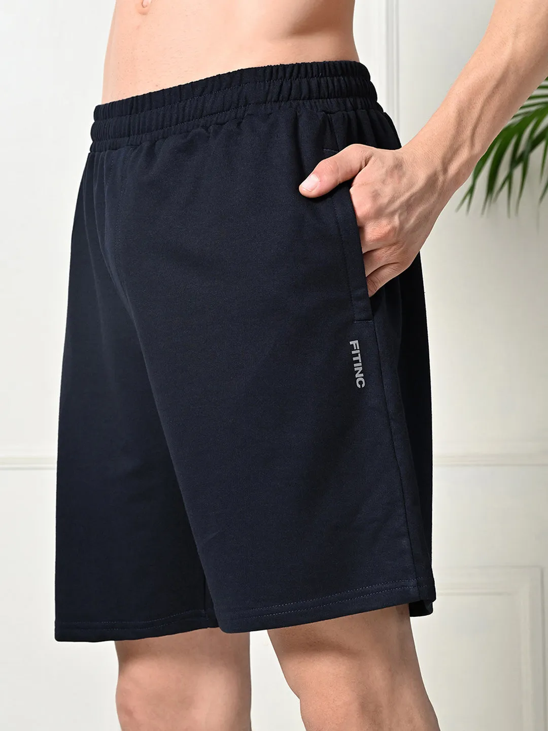 Warm Season Easy Multi-Pocket Cotton Shorts ?C Navy Blue