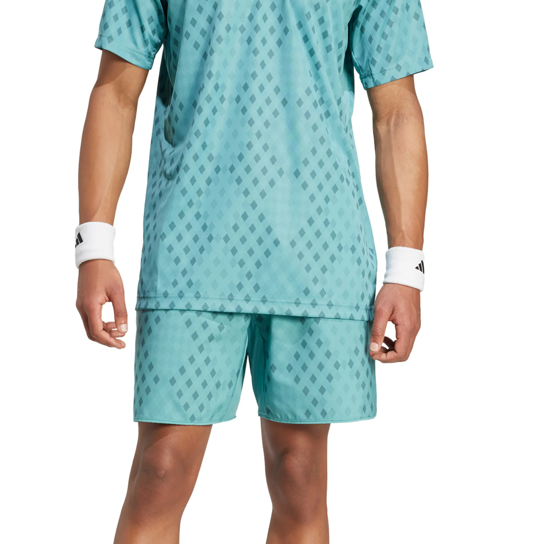 Adidas Club Tennis Climacool Graphic Mens Shorts - Powder Teal/Preloved Teal Motion Support skin friendly