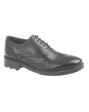 Roamers Mens 5 Eyelet Brogue Oxford Shoes Trendy Cushioned Insole