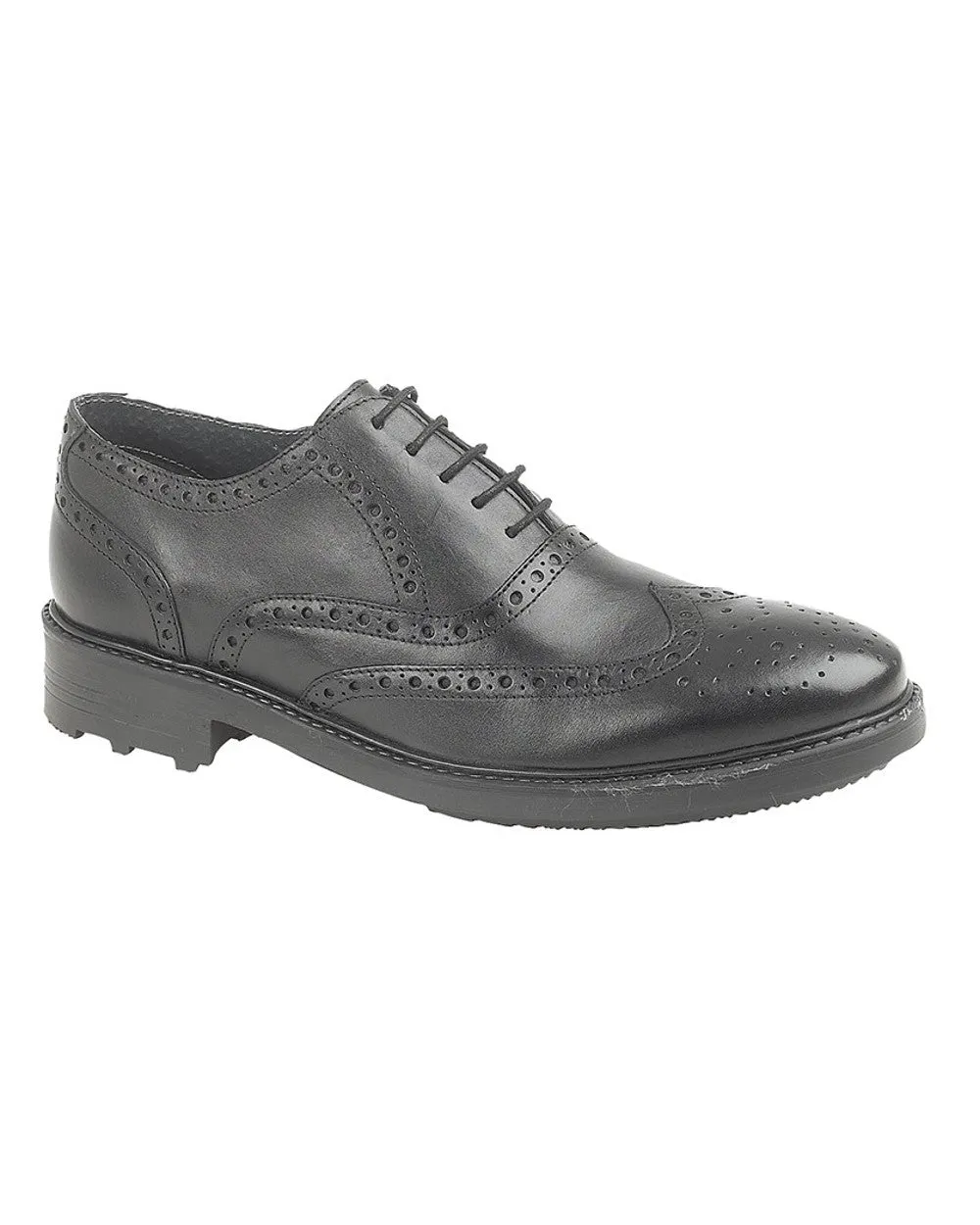 Roamers Mens 5 Eyelet Brogue Oxford Shoes Trendy Cushioned Insole
