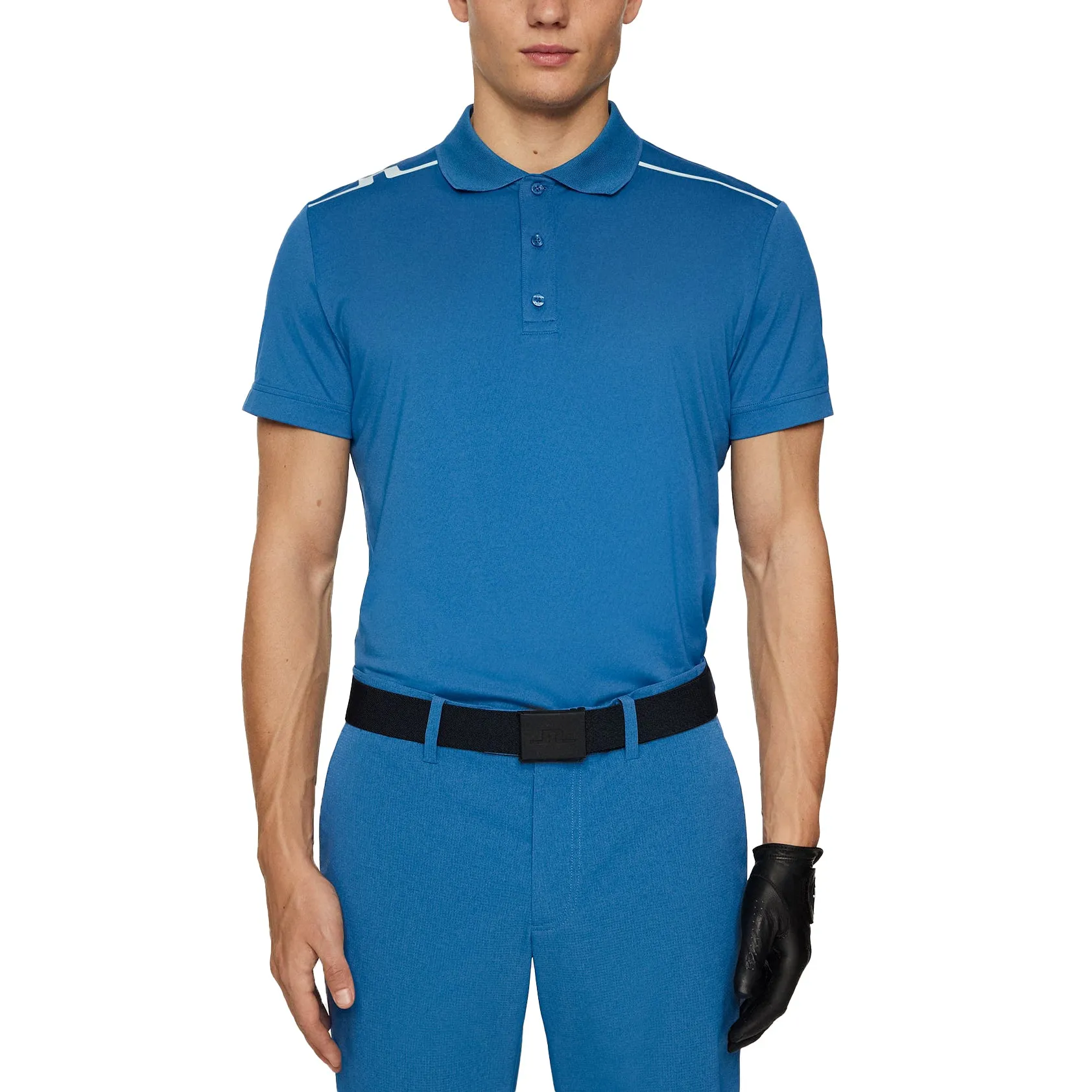 Premium Look Tri Blend Composition J.Lindeberg Lionel Polo Golf Shirt - Dark Blue