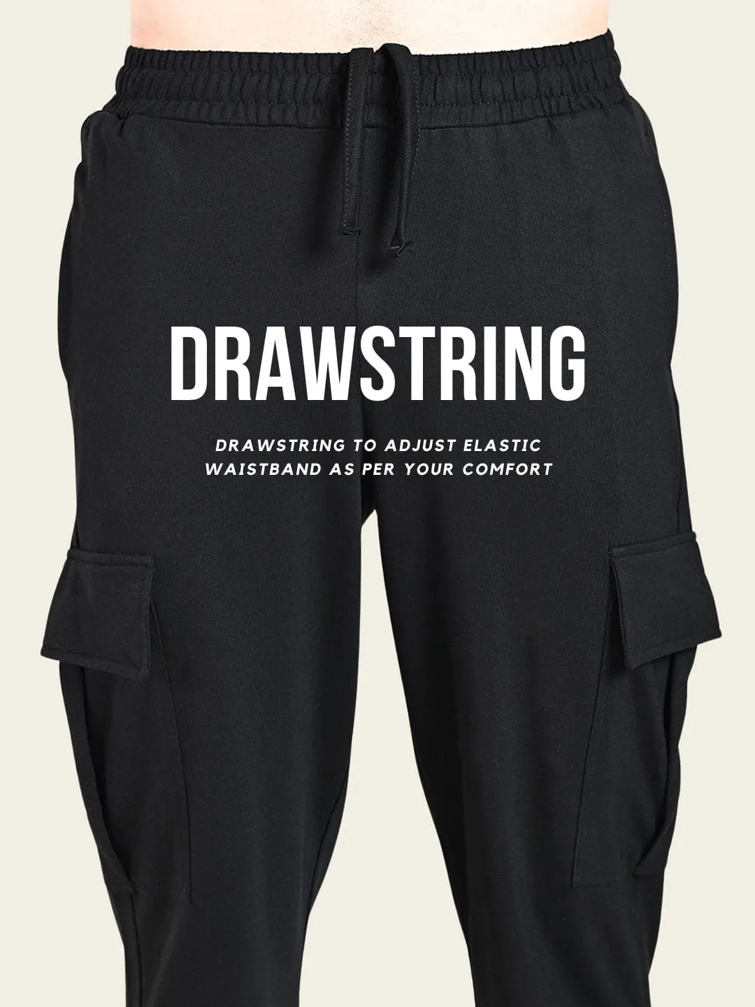 Dynamic Flex Panels NonSlipInnerGrip Utility Cargo Jogger with Pockets - Black