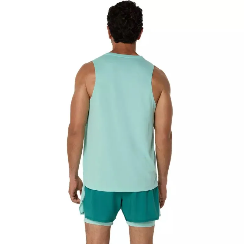 ASICS Mens Silver Running Singlet Trendy Basics Oversized Cut